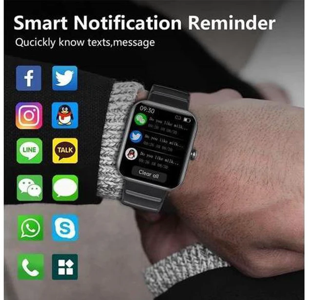 Alt view image 3 of 7 - Smart Watch Blood Glucose, Smartwatch for Men Women Fitness Activity Tracker IP67 Waterproof, Heart Rate Sleep Monitor, Pedometer, Blood Sugar Oxygen Tracking Smart Watches for Android iOS, 2023