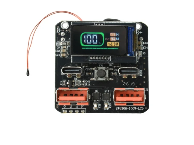 Alt view image 2 of 2 - 4SPD100W bidirectional lithium battery fast charging color screen SW6306 charging battery mainboard charge and discharge integrated Type C port