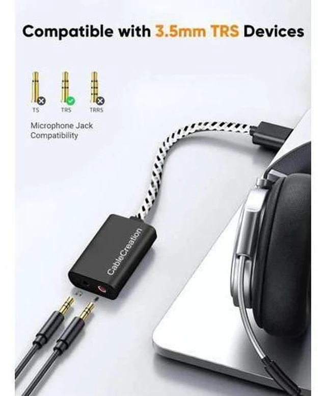 Alt view image 7 of 7 - USB Type-C External Sound Card with 3.5mm Audio Jack, USB-C to Headset Microphone Adapter Compatible with MacBook Pro, iMac, iPad Pro 2020, iPhone 15/16, Galaxy S24 S23 S22 S21+