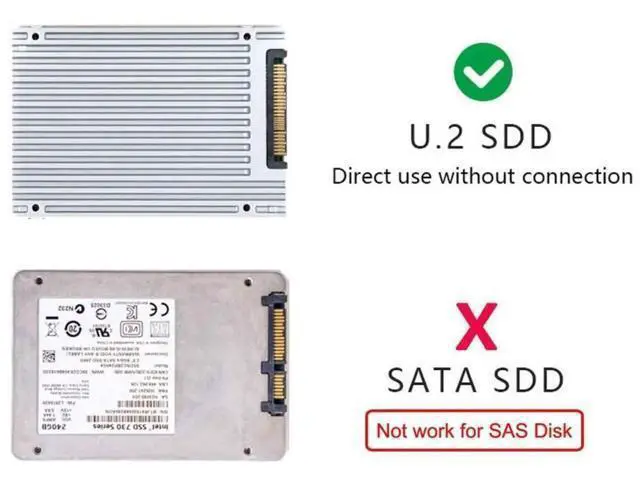 Alt view image 4 of 7 - 0.5M (1.64FT) PCIe 4.0 SFF-8643 to SFF-8639 U.2 Cable with SATA Power, Internal HD Mini SAS to U.2 NVMe SSD Cable for Motherboard Storage Expansion