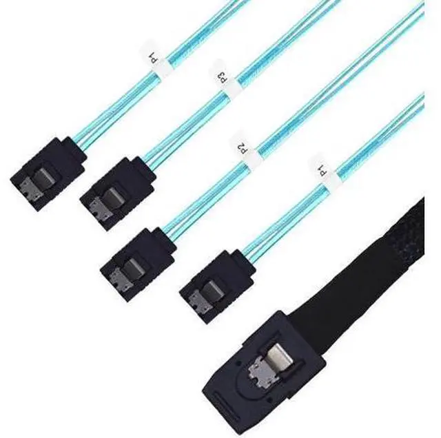 Main image of 2M SFF-8087 Mini SAS to 4 SATA Breakout Cable for RAID Controller & HBA Card