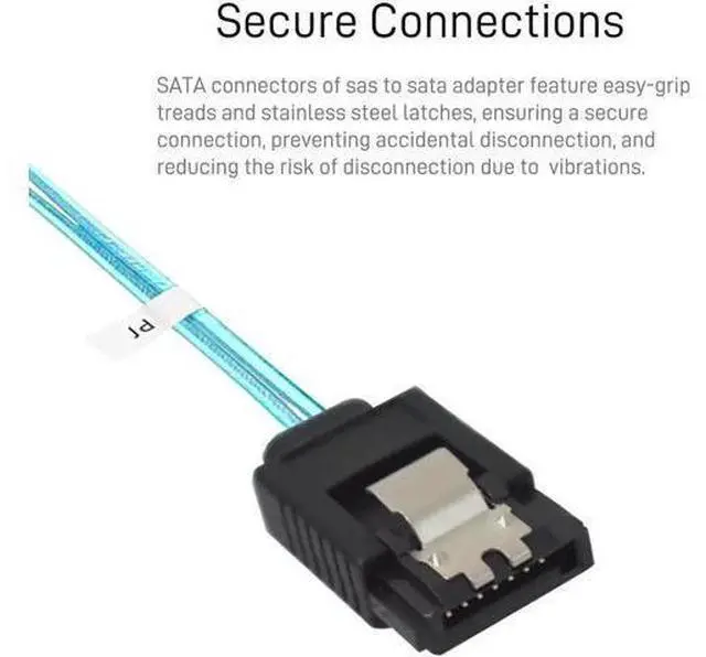 Alt view image 4 of 6 - 2M SFF-8087 Mini SAS to 4 SATA Breakout Cable for RAID Controller & HBA Card
