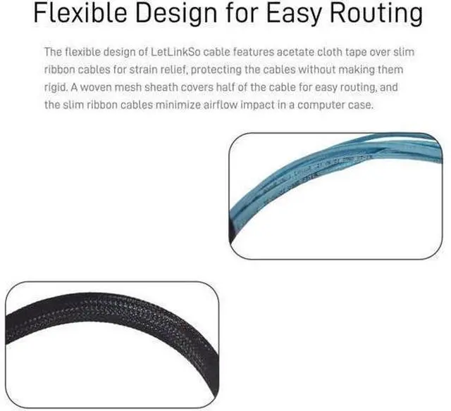 Alt view image 6 of 6 - 2M SFF-8087 Mini SAS to 4 SATA Breakout Cable for RAID Controller & HBA Card