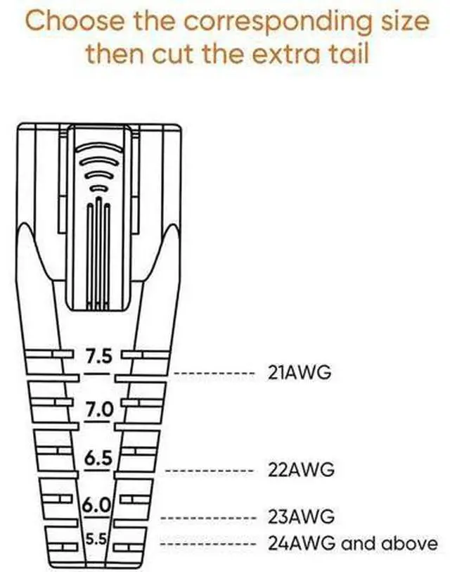 Alt view image 2 of 6 - 100 Pack Blue RJ45 Strain Relief Boots, LAN Cable Plug Protective Sleeves Fit CAT5/CAT5E/CAT6/CAT6A, Flexible Cable Covers for Multiple Wire Diameters