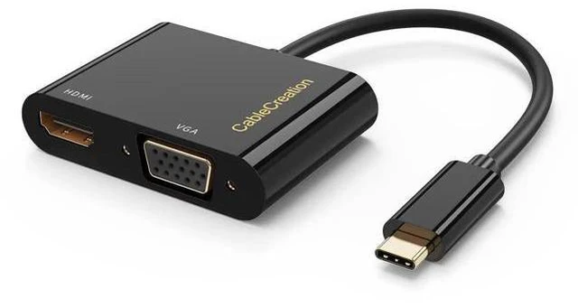 Alt view image 2 of 7 - 2 Pack USB C to HDMI VGA Dual Display Adapter, Type-C Multiport Video Converter Compatible with iPhone 15 Plus/15 Pro Max, Galaxy S22 Ultra, MacBook Pro, XPS 13, iPad Pro 2020