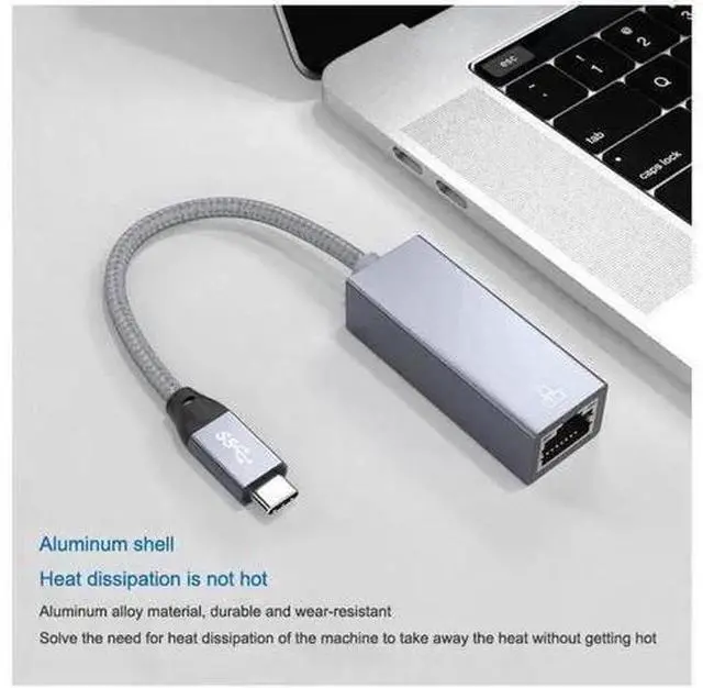 Alt view image 2 of 7 - USB-C to 2.5G Ethernet Adapter RTL8156 Chipset, 2500Mbps RJ45 Wired LAN Network Converter, Plug & Play Type-C Gigabit Ethernet Dongle Compatible with Windows 7/8/10/11, MacBook, Laptops & Desktops