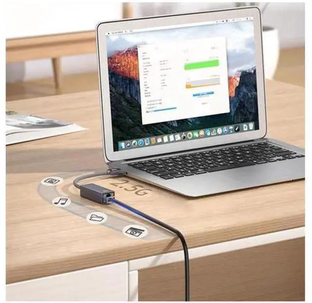 Alt view image 7 of 7 - USB-C to 2.5G Ethernet Adapter RTL8156 Chipset, 2500Mbps RJ45 Wired LAN Network Converter, Plug & Play Type-C Gigabit Ethernet Dongle Compatible with Windows 7/8/10/11, MacBook, Laptops & Desktops