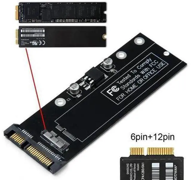 Alt view image 6 of 7 - USB 3.0 Dual PCB Adapter, 12+6Pin Mac SSD + 22Pin SATA Reader for 2010/2011 MacBook Air A1369 A1370