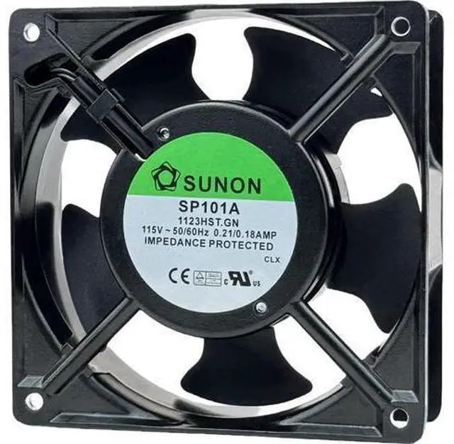Main image of SP101A-1123HST.GN 12038 AC115V Dual Ball Bearing Cooling Fan, 120×120×38mm 2900RPM 2-Pin Industrial Cabinet Fan