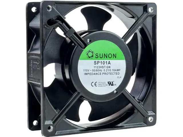 Alt view image 3 of 6 - SP101A-1123HST.GN 12038 AC115V Dual Ball Bearing Cooling Fan, 120×120×38mm 2900RPM 2-Pin Industrial Cabinet Fan