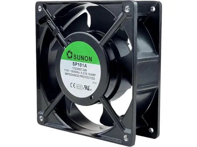 Alt view image 4 of 6 - SP101A-1123HST.GN 12038 AC115V Dual Ball Bearing Cooling Fan, 120×120×38mm 2900RPM 2-Pin Industrial Cabinet Fan