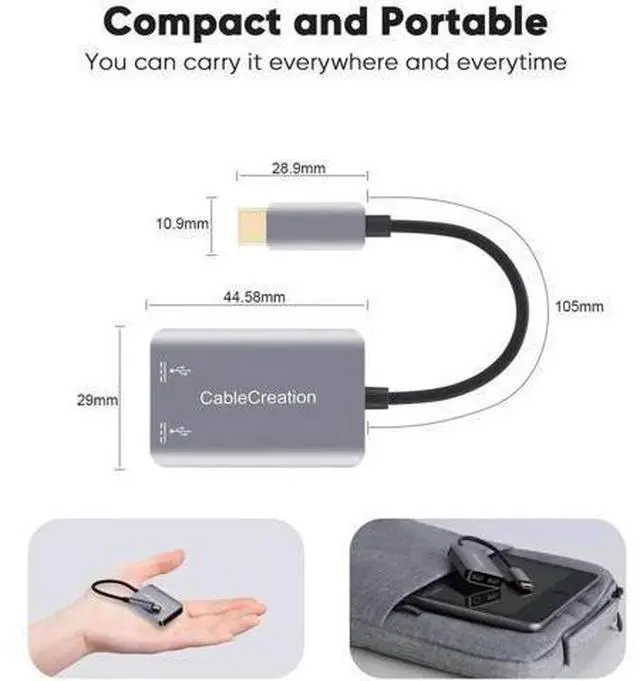 Alt view image 5 of 7 - Grey 2-in-1 USB C Splitter, USB C Audio & PD Fast Charging Dongle Compatible with iPhone 15/16 Series, iPad, MacBook, Galaxy S24/S23/S22+, Pixel 9/8/7+
