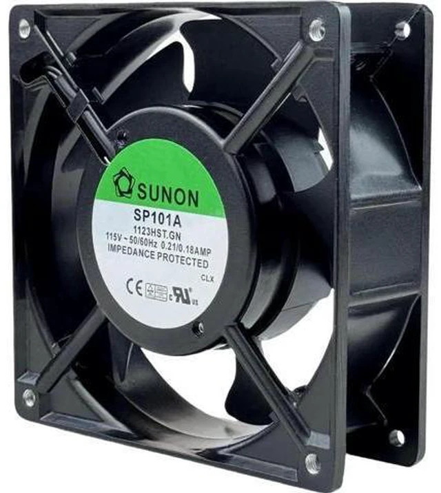 Alt view image 6 of 7 - SP101A-1123HST.GN AC Cooling Fan 12038 120×120×38mm 115V Dual Ball Bearing Industrial Cabinet Fan