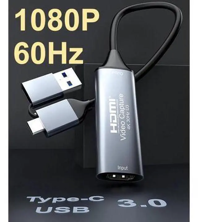 Alt view image 5 of 7 - 4K HDMI to USB 3.0 Type-C Video Capture Card, 1080P 60FPS Cam Link Capture Adapter for Game Streaming, Live Broadcast, Video Conference & Online Teaching