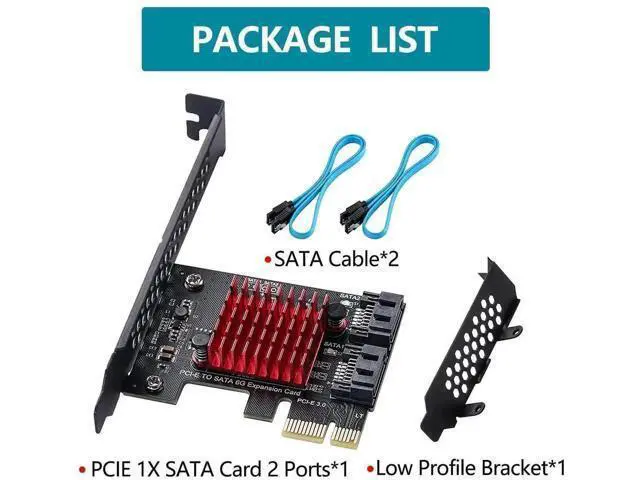 Alt view image 4 of 6 - 2 Port PCIe 3.0 SATA 3.0 Expansion Card with JMB582 Chip, 6Gbps PCI Express SATA Controller