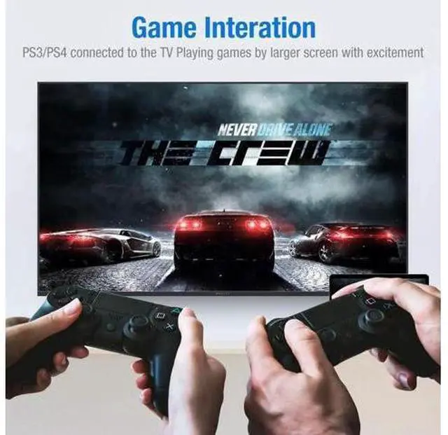 Alt view image 7 of 7 - 15FT Grey Nylon Braided Highwings HDMI 2.0 Cable, 18Gbps High Speed Cord Supports 4K@60Hz HDR 2160P 1080P 3D HDCP 2.2 ARC Ethernet for PS3 PS4 4K Projector Game Monitor