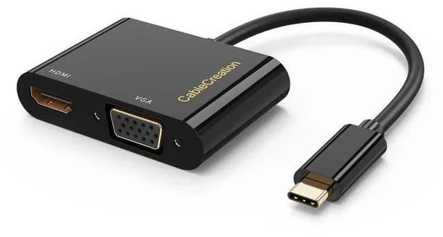Main image of 2 Pack USB-C to HDMI VGA Multiport Adapter, Dual Display Type-C Video Converter Compatible with iPhone 15 Plus/15 Pro Max, Galaxy S22 Ultra, MacBook Pro, XPS 13, 2020 iPad Pro