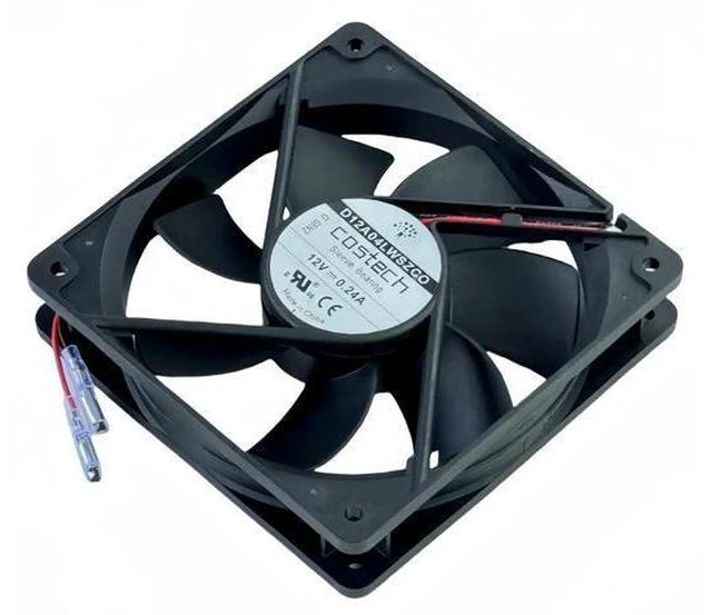 Alt view image 7 of 7 - COSTECH D12A04LWSZC0 12025 DC12V 0.24A 2-Wire Sleeve Bearing Cooling Fan, 120×120×25mm 12CM Replacement Fan for Server & Chassis