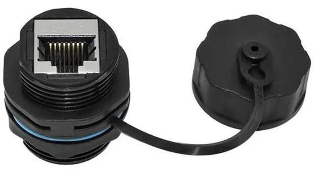 Alt view image 5 of 7 - 2 Pack Waterproof Panel Mount RJ45 Coupler, Shielded Pure Copper Female to Female Ethernet Connector with Dust Cap, Outdoor LAN Adapter Compatible with Cat5/Cat6/Cat6A/Cat7 Network Cables