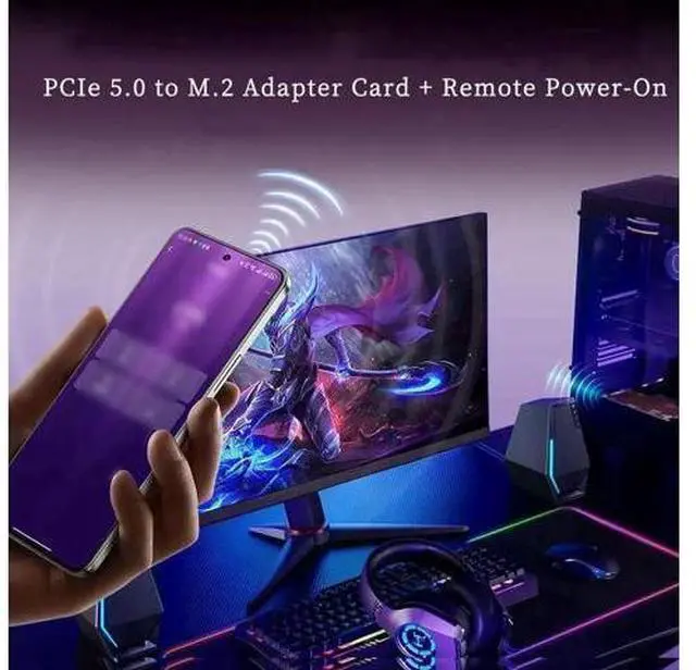 Alt view image 4 of 7 - P560RPO PCIe 5.0 X16 to M.2 NVMe SSD Adapter Card, 128GBps Full Bandwidth Expansion Card with Aluminum Alloy Heatsink, Up to 10000MB/s Sequential Speed, Stable Signal Transmission, Universal Compatibi