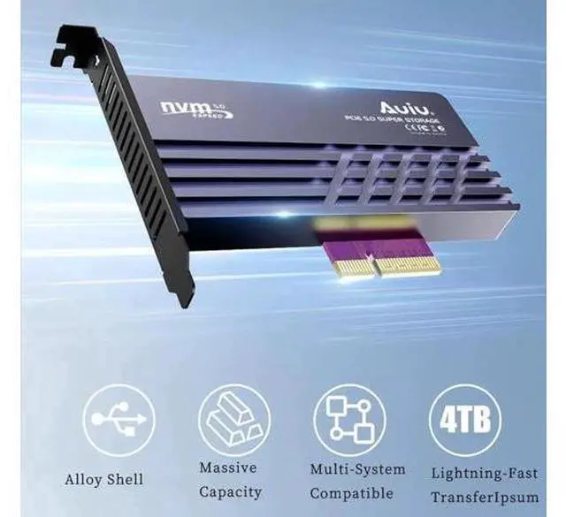 Alt view image 7 of 7 - P560RPO PCIe 5.0 X16 to M.2 NVMe SSD Adapter Card, 128GBps Full Bandwidth Expansion Card with Aluminum Alloy Heatsink, Up to 10000MB/s Sequential Speed, Stable Signal Transmission, Universal Compatibi