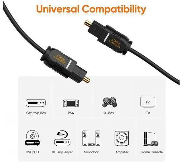Alt view image 6 of 7 - 50FT Thin Optical Digital Audio Cable Gold Plated Toslink S/PDIF Fiber Cord for TV Sound Bar Game Console CD Player