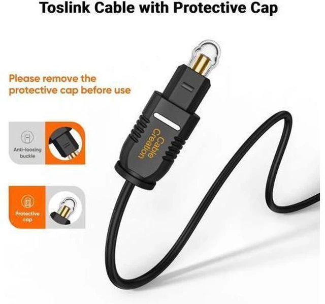 Alt view image 7 of 7 - 50FT Thin Optical Digital Audio Cable Gold Plated Toslink S/PDIF Fiber Cord for TV Sound Bar Game Console CD Player