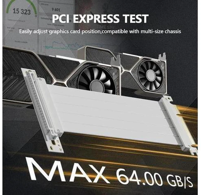 Alt view image 2 of 7 - 200mm PCIe 4.0 x16 Flexible GPU Riser Cable, 90 Degree EMI Shielded PCI Express 4.0 Extender Cord with TPE Sleeves, Backward Compatible with PCIe 3.0/2.0