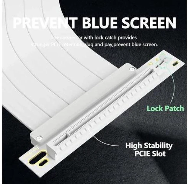 Alt view image 5 of 7 - 200mm PCIe 4.0 x16 Flexible GPU Riser Cable, 90 Degree EMI Shielded PCI Express 4.0 Extender Cord with TPE Sleeves, Backward Compatible with PCIe 3.0/2.0