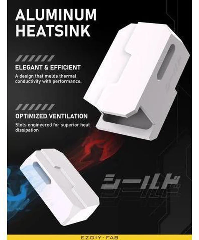 Alt view image 4 of 6 - 2 Pack Shield Series 90 Degree 8 Pin PCIe GPU Power Adapter, Aluminum Shell Angled 8Pin PCI-E Power Connector White for Desktop Graphics Card Cable Management