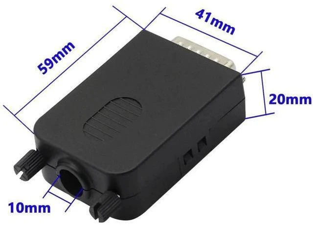 Alt view image 3 of 7 - Black DB15 Male Solderless Breakout Terminal Board with Plastic Shell & Long Mounting Screws, 15Pin D-SUB Serial Signal Screw Terminal Adapter PCB Module (MB Male Version)
