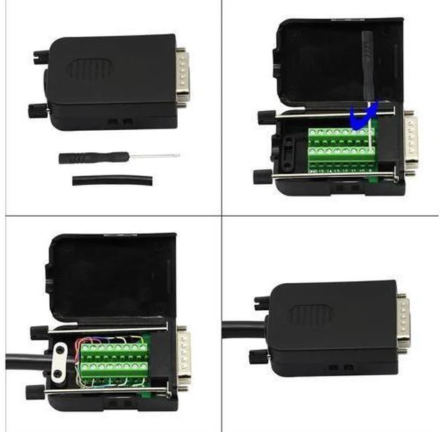 Alt view image 5 of 7 - Black DB15 Male Solderless Breakout Terminal Board with Plastic Shell & Long Mounting Screws, 15Pin D-SUB Serial Signal Screw Terminal Adapter PCB Module (MB Male Version)
