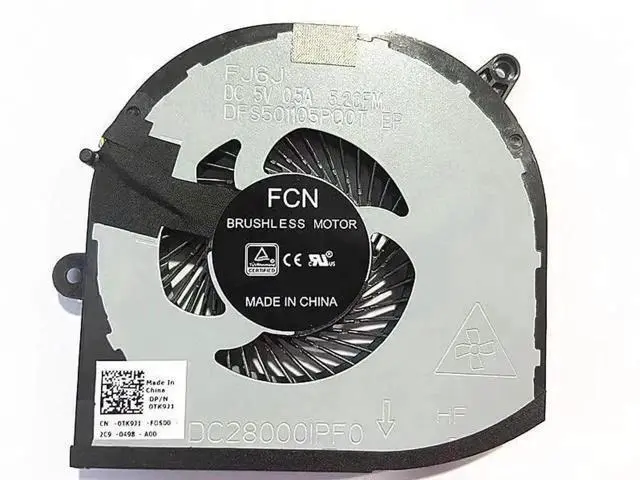 Alt view image 5 of 5 - New CPU GPU Cooling Fan Replacement for XPS 15 9570 Precision 5520 5530 M5520 M5530, OEM Part 008YY9 0TK9J1 TK9J1 08YY9