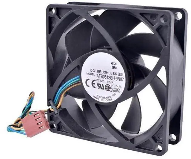 Alt view image 3 of 3 - AFB0812SH-9N07 8025 DC12V 0.51A 4-Pin PWM Cooling Fan, 80×80×25mm High Airflow 4-Wire Fan for CPU, Motherboard & PC Case