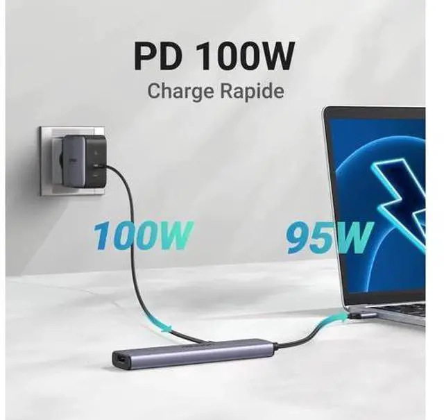 Alt view image 4 of 7 - UGREEN Revodok 105 5-in-1 USB C Multiport Adapter, 4K HDMI, 100W PD Charging, 3 USB-A Data Ports Portable USB C Dongle for MacBook Pro/Air, iPad Pro, iMac, iPhone 15 Pro/Pro Max, XPS, Thinkpad
