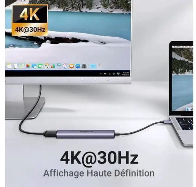 Alt view image 2 of 7 - UGREEN Revodok 105 5-in-1 USB C Multiport Adapter, 4K HDMI, 100W PD Charging, 3 USB-A Data Ports Portable USB C Dongle for MacBook Pro/Air, iPad Pro, iMac, iPhone 15 Pro/Pro Max, XPS, Thinkpad