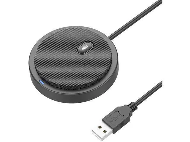Main image of Upgraded USB Desktop Conference Condenser Microphone, 360° Omnidirectional Pickup with One-Click Mute, Plug & Play for Windows & macOS, Perfect for Video Meetings, Gaming, Voice Chat & Gift