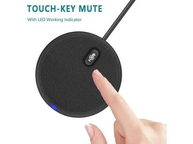 Alt view image 2 of 6 - Upgraded USB Desktop Conference Condenser Microphone, 360° Omnidirectional Pickup with One-Click Mute, Plug & Play for Windows & macOS, Perfect for Video Meetings, Gaming, Voice Chat & Gift