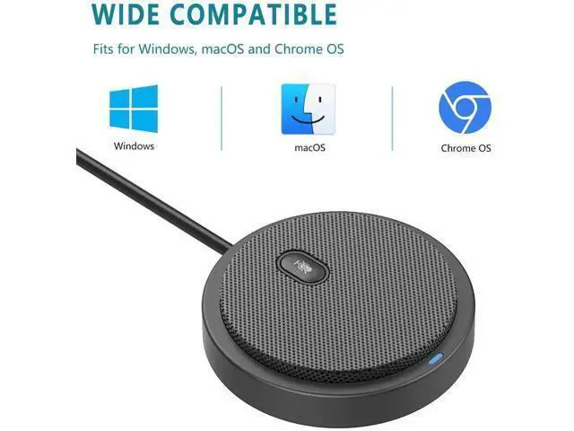 Alt view image 5 of 6 - Upgraded USB Desktop Conference Condenser Microphone, 360° Omnidirectional Pickup with One-Click Mute, Plug & Play for Windows & macOS, Perfect for Video Meetings, Gaming, Voice Chat & Gift