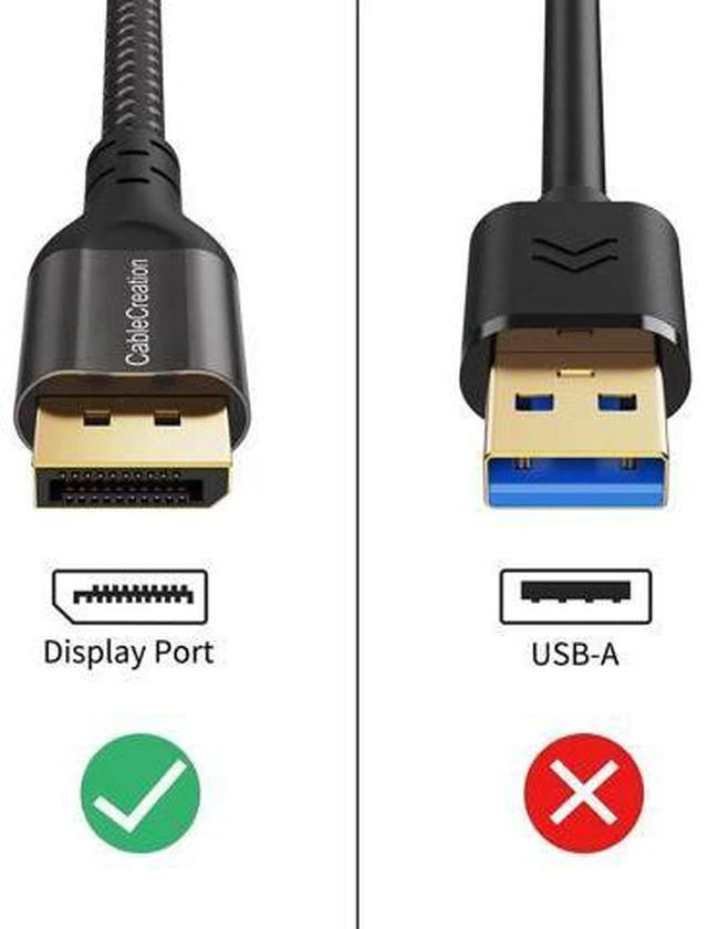 Alt view image 4 of 7 - 10FT DisplayPort 1.4 Cable, HBR3 32.4Gbps Bandwidth Supports 8K@60Hz, 4K@144Hz, 1080P@240Hz HDR10 FreeSync G-Sync HDCP 2.2 for PC Laptop Gaming Monitor Graphics Card