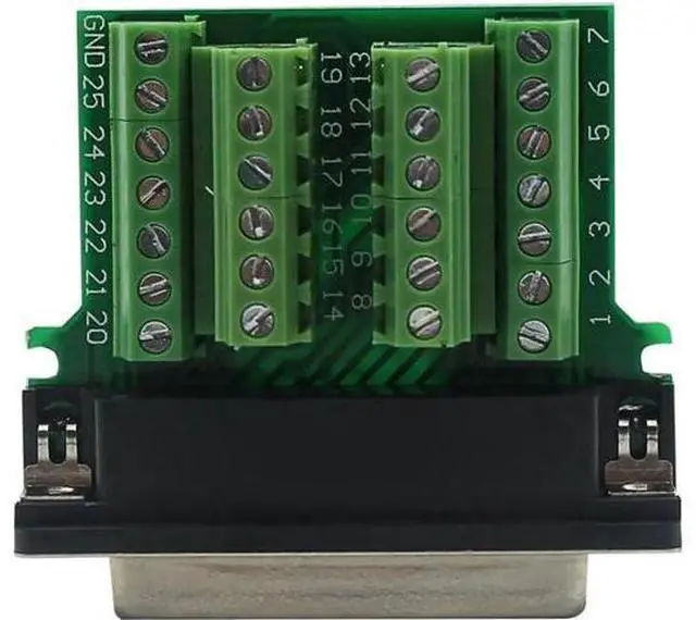 Alt view image 4 of 7 - DB25 Male Solder-Free Breakout Board Terminal Connector Signal Module with Housing Long Bolts Nuts