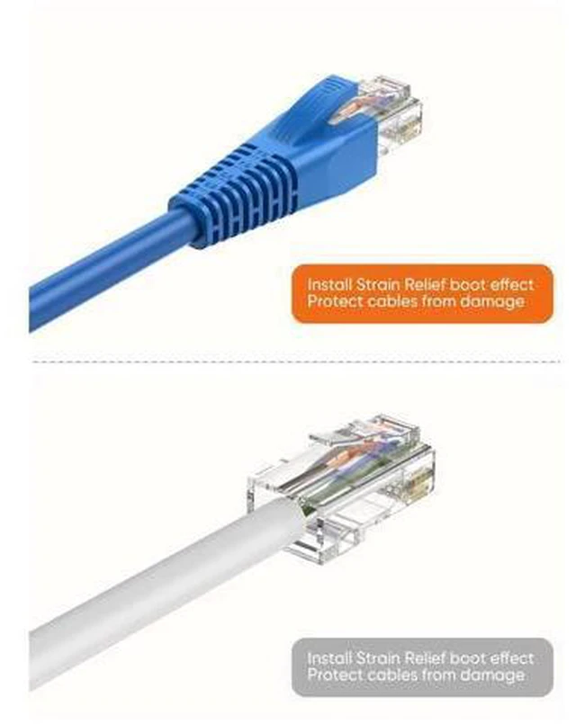 Alt view image 4 of 7 - 50 Pack Blue RJ45 Strain Relief Boots, Cable Connector Covers Fit CAT5/CAT5E/CAT6/CAT6A LAN Cables, Flexible Protective Sleeves for Multiple Wire Diameters
