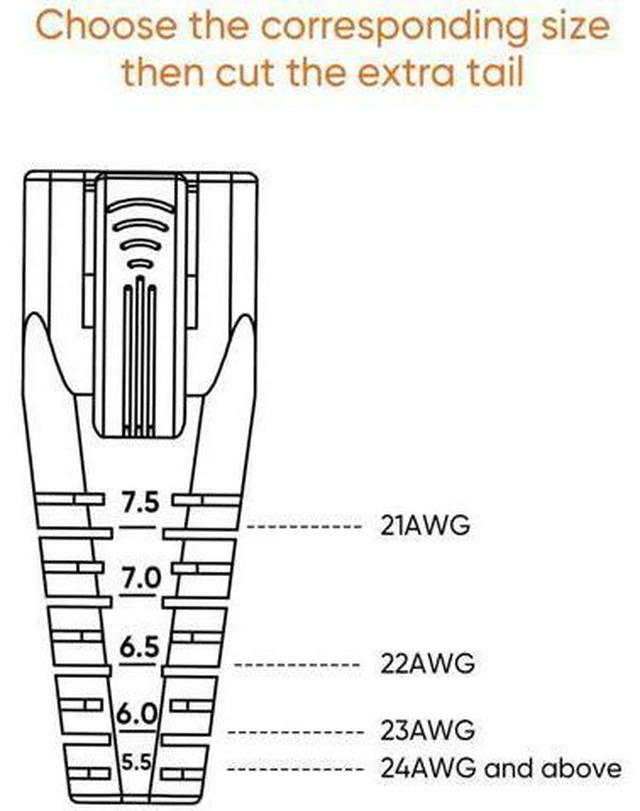 Alt view image 3 of 7 - 50 Pack Blue RJ45 Strain Relief Boots, Cable Connector Covers Fit CAT5/CAT5E/CAT6/CAT6A LAN Cables, Flexible Protective Sleeves for Multiple Wire Diameters