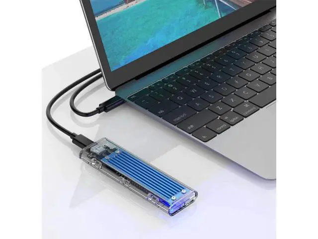 Alt view image 3 of 7 - Highwings M.2 SSD Enclosure for M.2 NVMe SSD,M.2 NVME to USB3.1 Type-C GEN2 10GBPS Enclosure M.2 NVME SSD Adapter M Key Portable Enclosure for Intel 660p/Samsung 970 EVO/Samsung970 Pro NVME SSD-Blue
