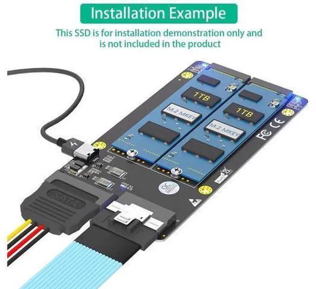Alt view image 2 of 7 - Dual 2X M.2 NVME SSD to Slimline SFF-8654 8X Adapter (PCIe Bifurcation Motherboard is Required)