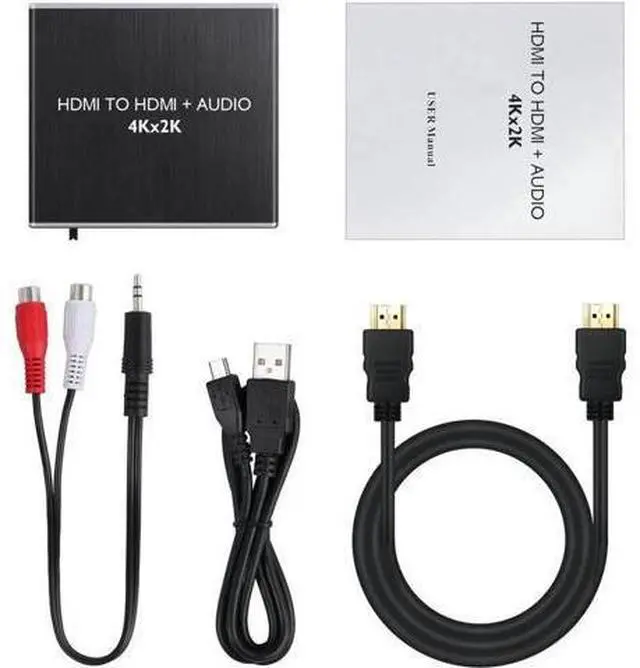 Alt view image 4 of 7 - HDMI Audio Extractor Converter HDMI to Optical Toslink SPDIF with 1M HDMI 1.4 Cable and 3.5mm Stereo Audio Splitter Adapter Support 4K x 2K 3D