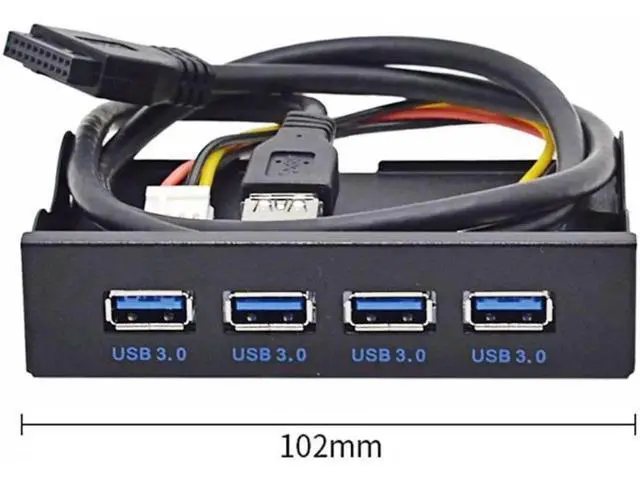 Alt view image 3 of 7 - USB 3.0 HUB 4 Ports Front Panel to Motherboard 20Pin Connector Cable for 3.5" Floppy Bay