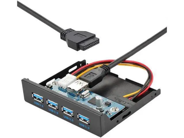 Alt view image 2 of 7 - USB 3.0 HUB 4 Ports Front Panel to Motherboard 20Pin Connector Cable for 3.5" Floppy Bay
