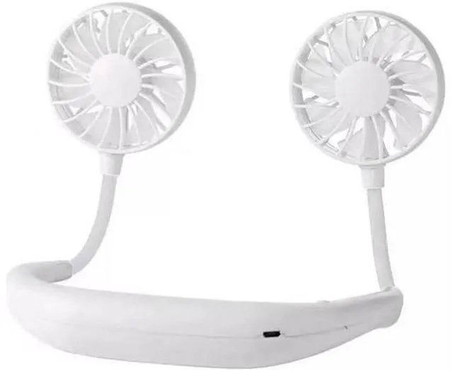 Main image of Neck Fan Portable Personal Hand Mini Lazy person USB Neck Fan 360 Degree Rotation Cooling Handheld Wearable Suitable Fan White