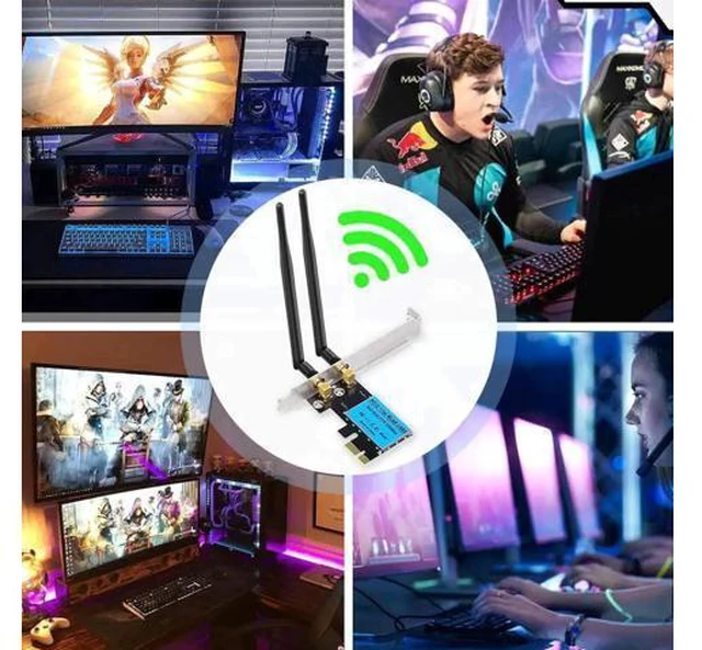 Alt view image 2 of 7 - Wireless Adapter PCI-E Network Card Dual-Band 2.4G/5.8G Desktop Computer Built-in Wifi Adapter AC1200M,PCI-E Wifi Card with 1200Mbps Transmission Rate Network Card for Windows 10/Windows 8/Windows 7